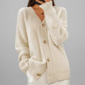 Women's Elegant Soft Knit Long Sleeve Button Front Cardigan