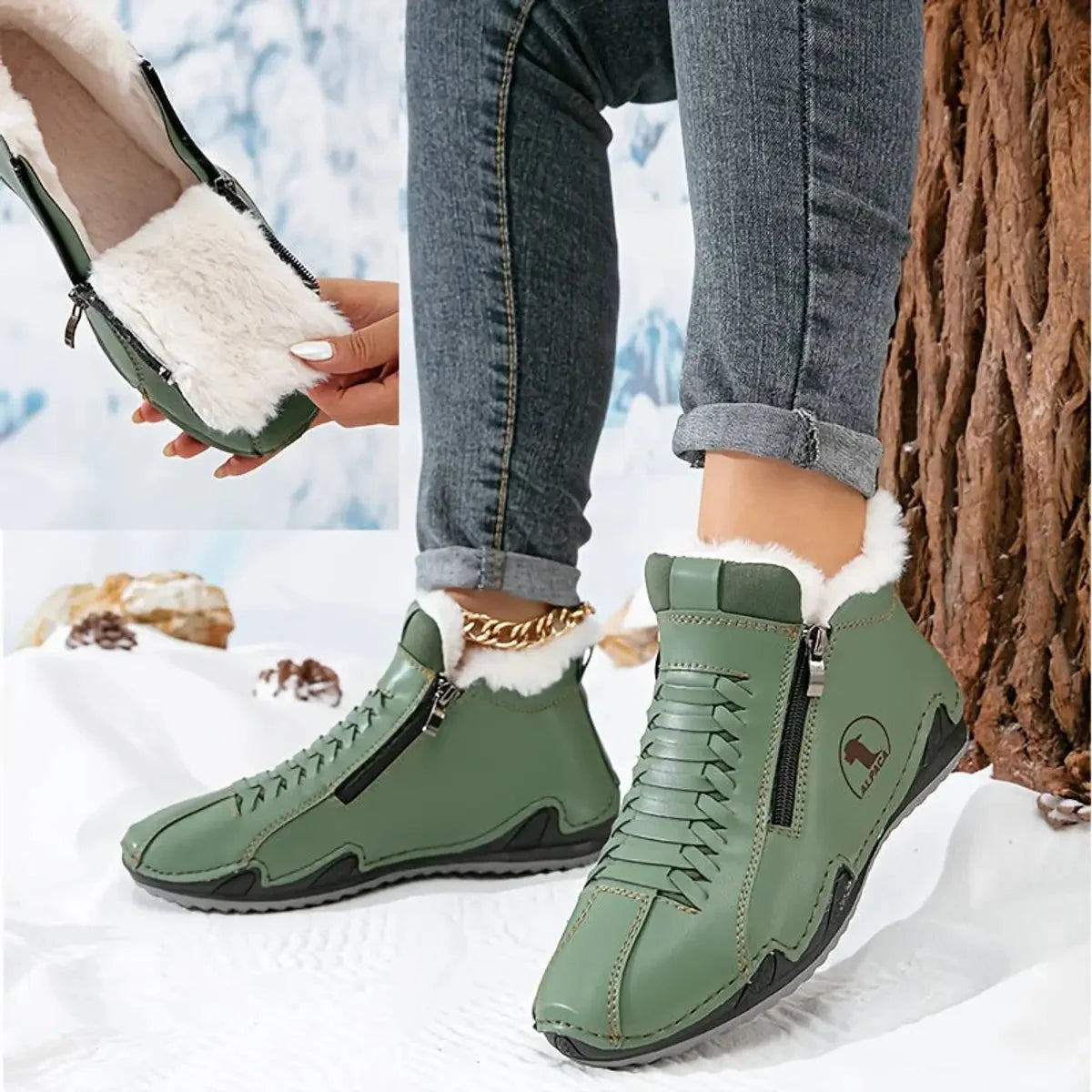 Women's Ankle Boots | Faux-Fur Lined, Wide Toe Box, Side Zip Closure 7
