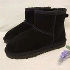 Women's Ankle Snow Boots | Genuine Leather, Warm Lined, Slip-On Winter Style 1