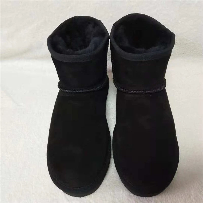 Women's Ankle Snow Boots | Genuine Leather, Warm Lined, Slip-On Winter Style 6
