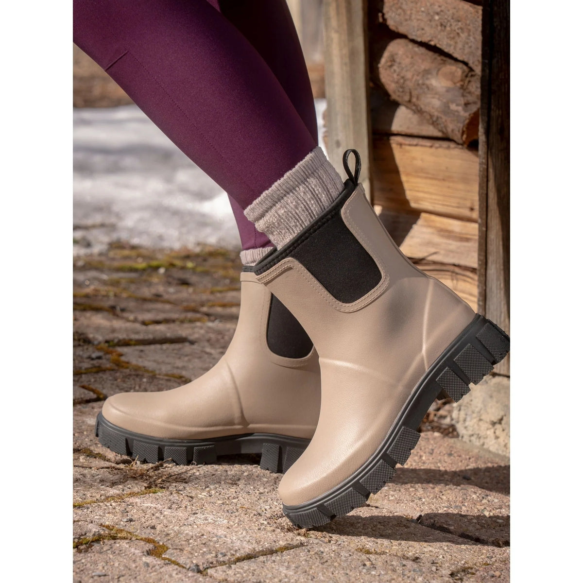 Women's Black Ankle Boots | Waterproof, Chunky Sole, Elastic Side Panels 1