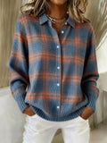 Women's Blouse | Relaxed Fit, Check Pattern, Classic Collar 0