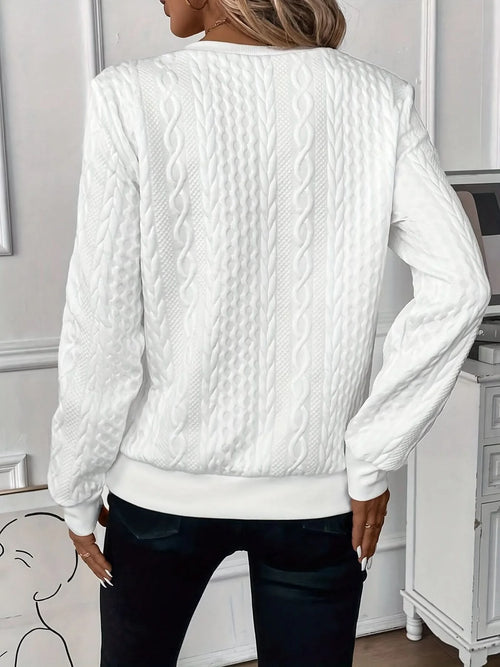 Women's Cable Knit Jumper | Zip Neck, Stand Collar, Straight Fit 1