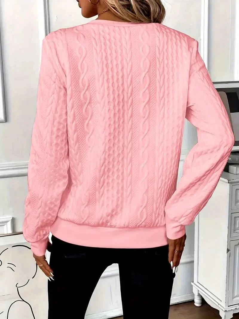 Women's Cable Knit Jumper | Zip Neck, Stand Collar, Straight Fit 11