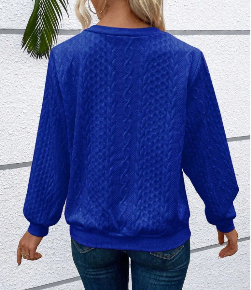 Women's Cable Knit Jumper | Zip Neck, Stand Collar, Straight Fit 9