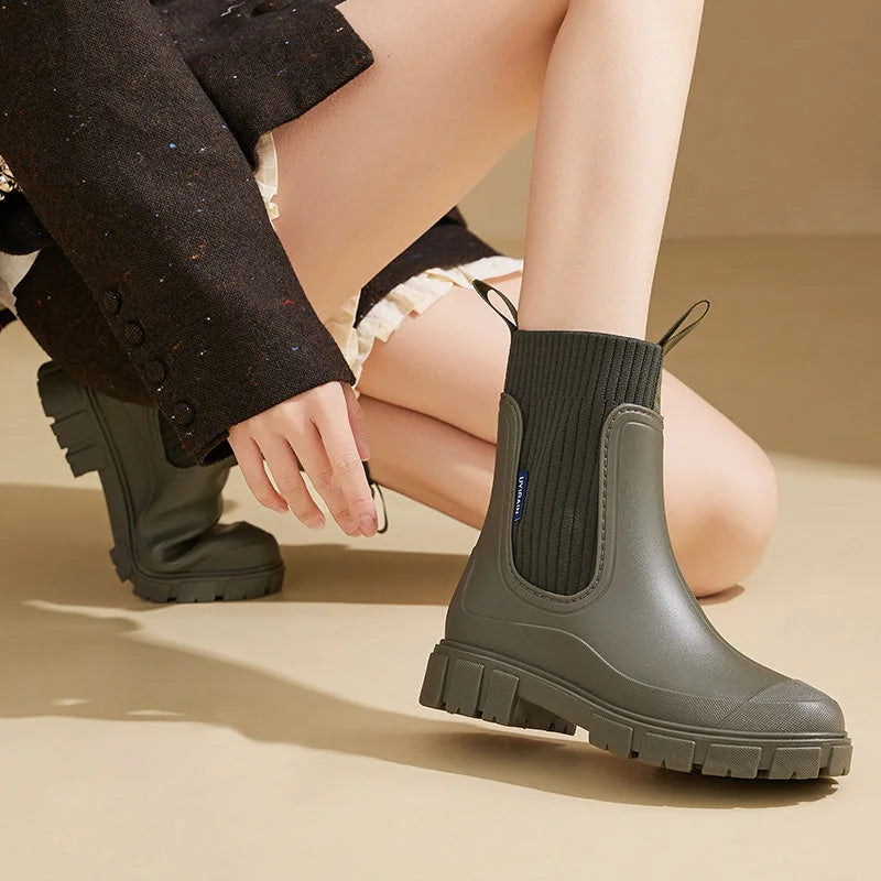 Women's Chelsea Boots | Waterproof Mid-Calf with Arch Support 9