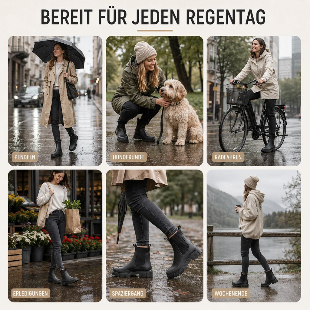 Women's Chelsea Rain Boots | Waterproof, Non-Slip, Slip-On Ankle Design 7