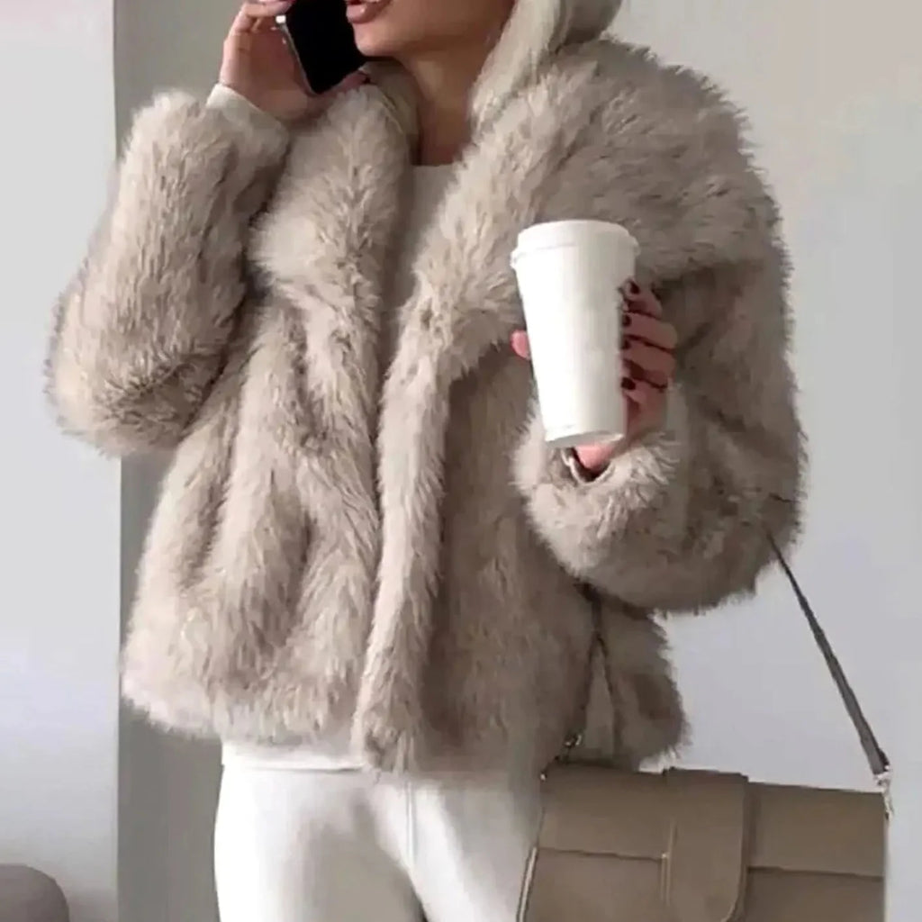 Women's Cropped Faux Fur Jacket | Soft Texture, Relaxed Fit, Open Front 1