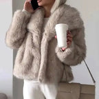 Women's Cropped Faux Fur Jacket | Soft Texture, Relaxed Fit, Open Front 1