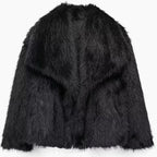 Women's Cropped Faux Fur Jacket | Soft Texture, Relaxed Fit, Open Front 10
