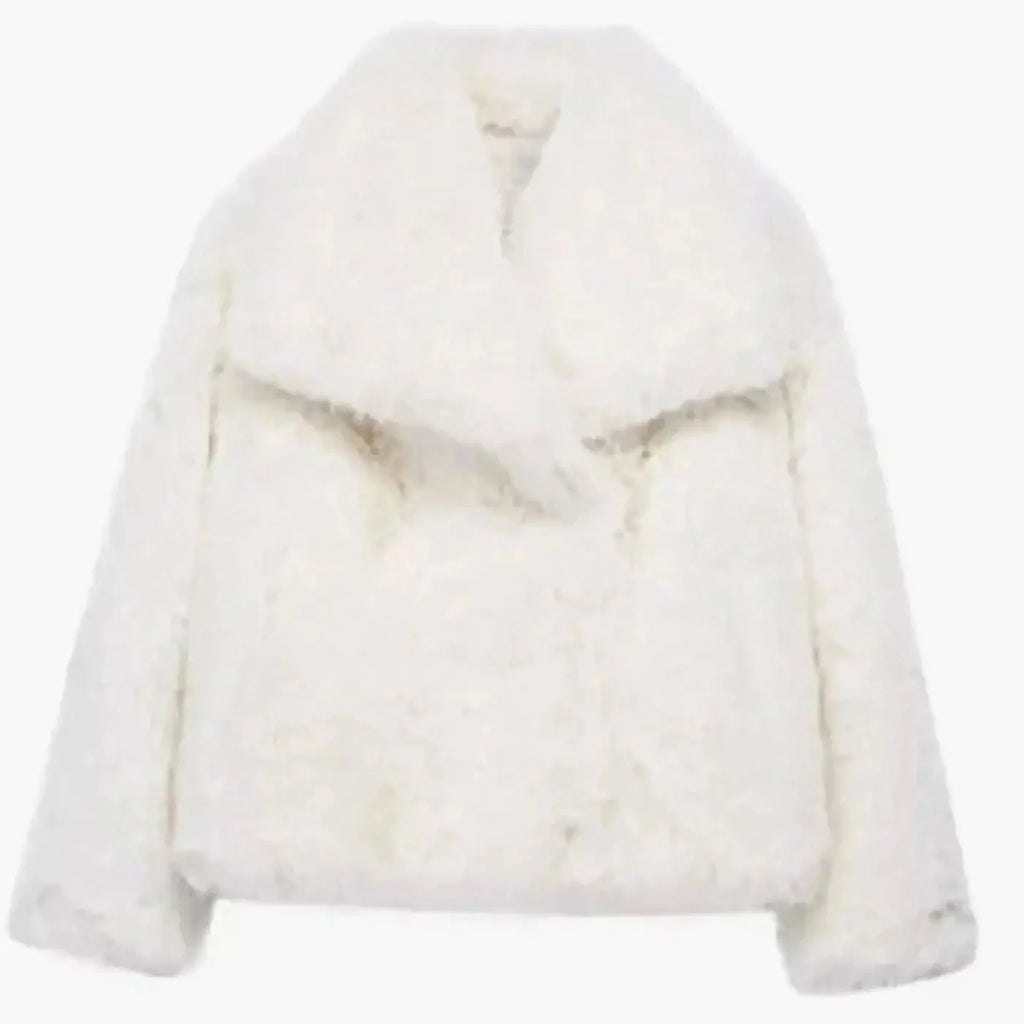 Women's Cropped Faux Fur Jacket | Soft Texture, Relaxed Fit, Open Front 5