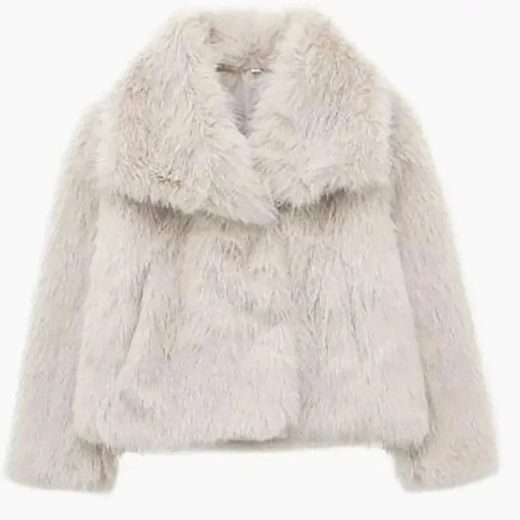 Women's Cropped Faux Fur Jacket | Soft Texture, Relaxed Fit, Open Front 6