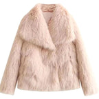 Women's Cropped Faux Fur Jacket | Soft Texture, Relaxed Fit, Open Front 7