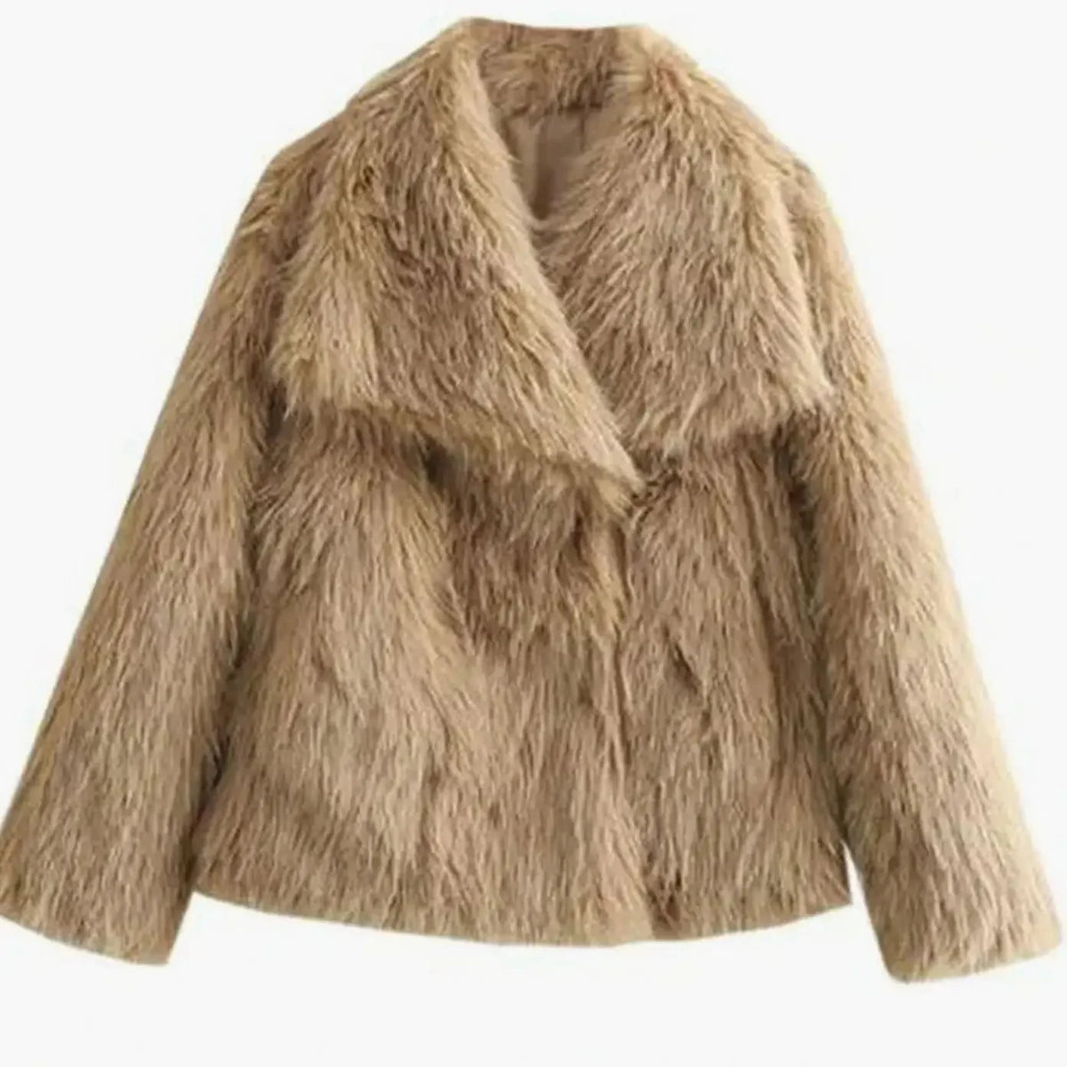 Women's Cropped Faux Fur Jacket | Soft Texture, Relaxed Fit, Open Front 8