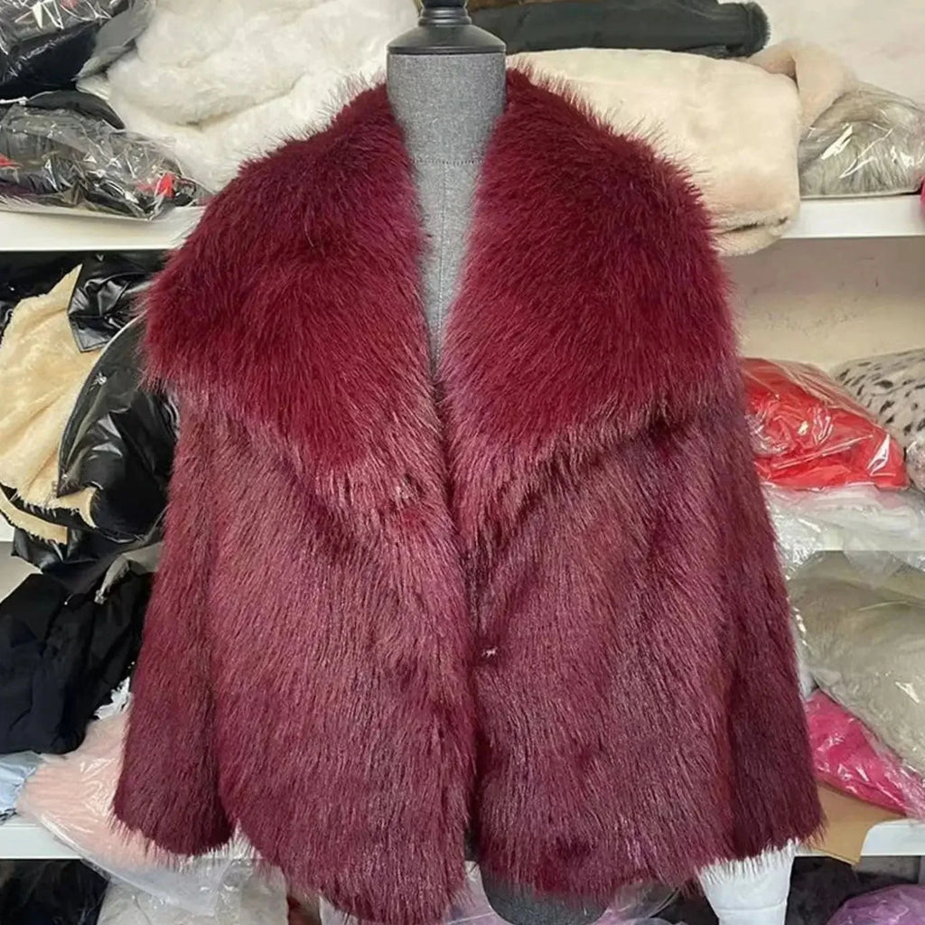 Women's Cropped Faux Fur Jacket | Soft Texture, Relaxed Fit, Open Front 9