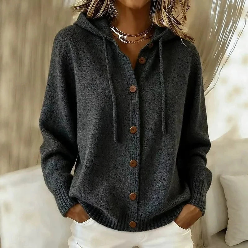 Women's Hooded Cardigan | Soft Knit, Relaxed Fit, Button Front 4