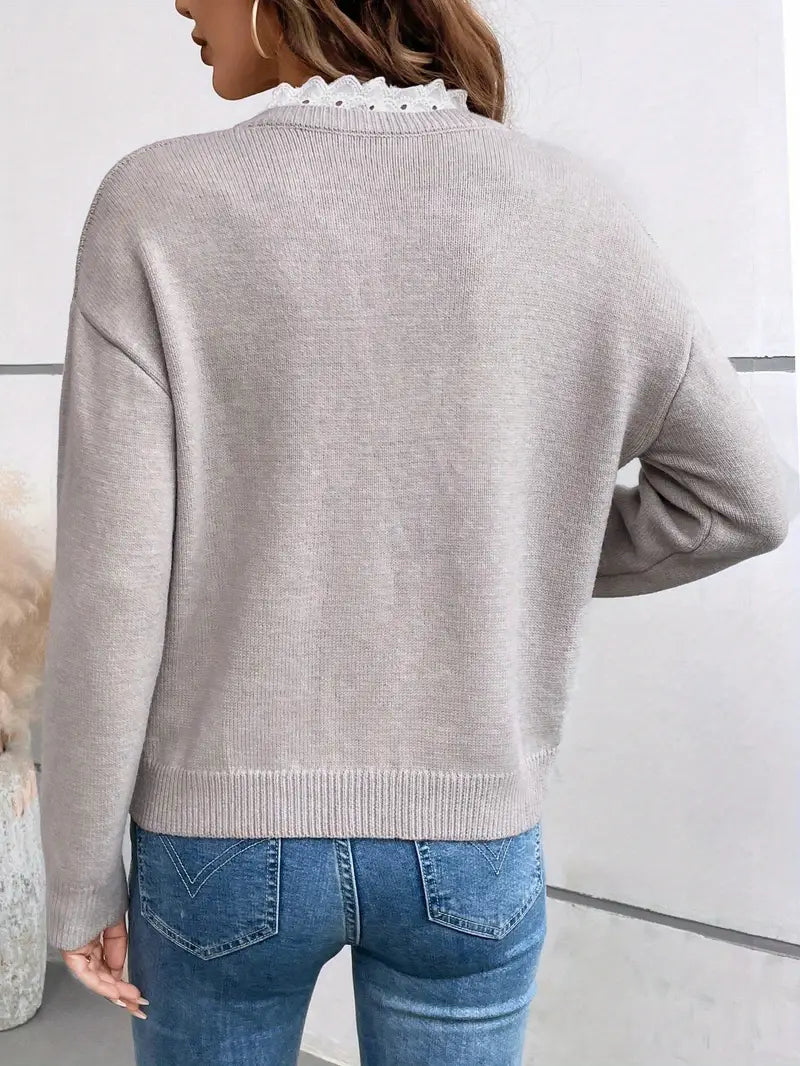 Women's Jumper | Elegant Lace Detail, Classic Cut, All-Day Comfort 4