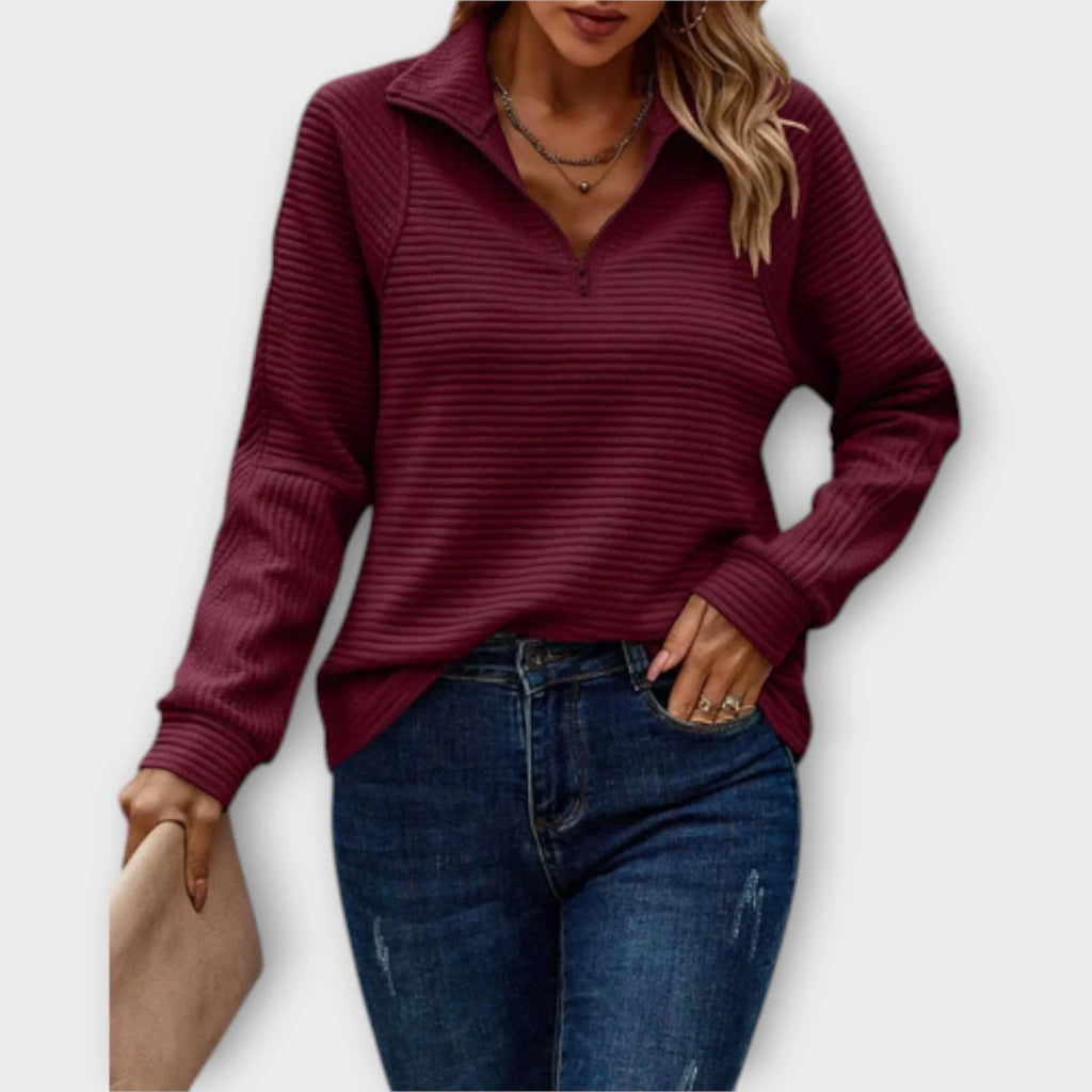 Women's Jumper | V-Neck Zipper, Comfortable Fit, Versatile Style 5