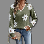 Women's Jumper | V-Neck, Floral Design, Soft Fabric 4