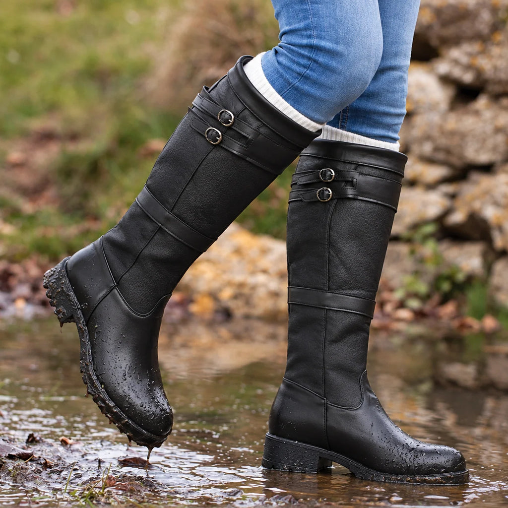 Women's Knee-High Outdoor Boots | Waterproof, Buckle Detail, Treaded Sole 2