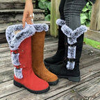Women's Knee High Boots | Faux Suede, Plush Lining, Buckle Detail 3