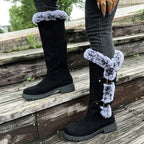 Women's Knee High Boots | Faux Suede, Plush Lining, Buckle Detail 8