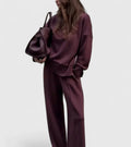 Women’s Knit Co-Ord Set | High-Neck Side Zip Sweater with Elastic Waist Pants 0