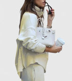 Women’s Knit Co-Ord Set | High-Neck Side Zip Sweater with Elastic Waist Pants 5