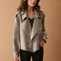 Women's Leather Biker Jacket | Cropped, Asymmetric Zip, Relaxed Fit 0
