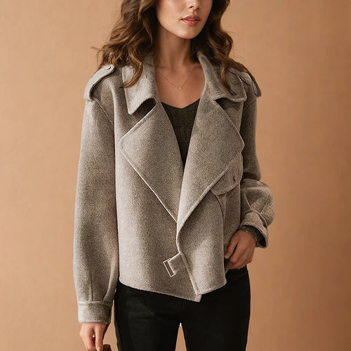 Women's Leather Biker Jacket | Cropped, Asymmetric Zip, Relaxed Fit 0