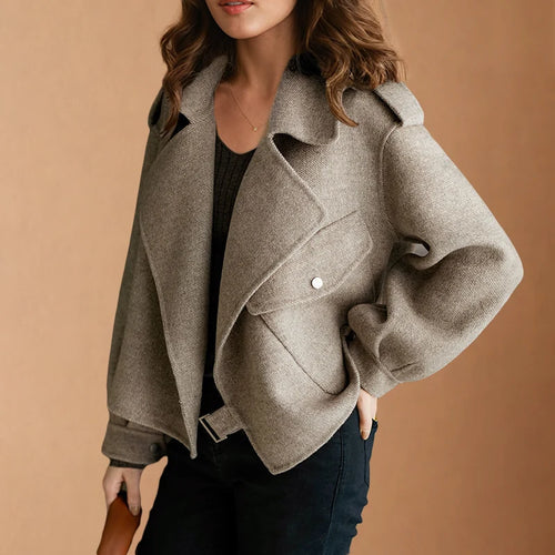 Women's Leather Biker Jacket | Cropped, Asymmetric Zip, Relaxed Fit 1