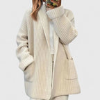 Women's Long Cardigan | Comfortable Knit, Ribbed Design, Functional Pockets 3