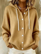Women's Long Cardigan | Ribbed Knit, Oversized Hooded Design 2