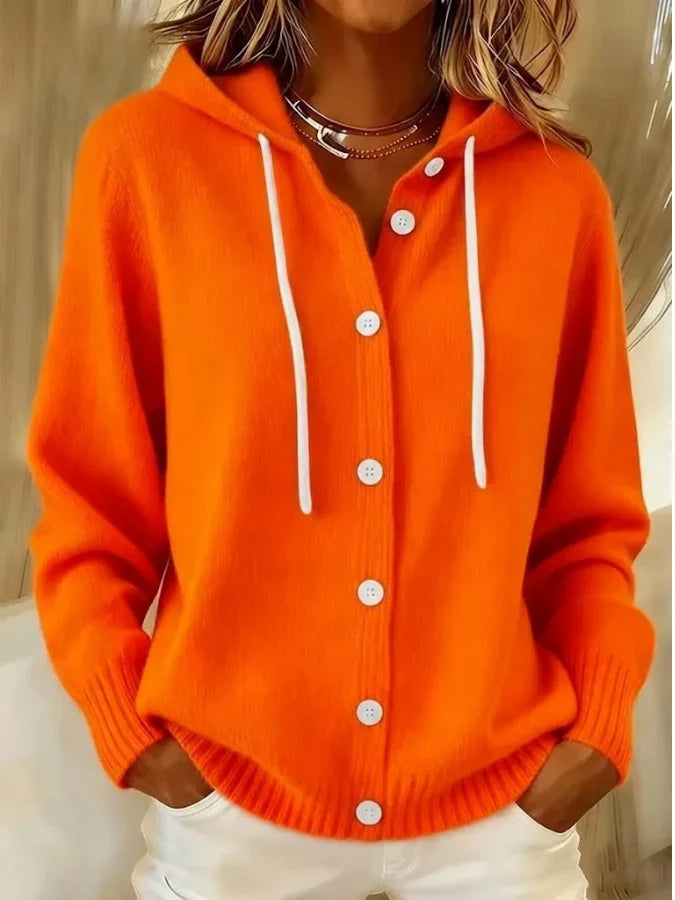 Women's Long Cardigan | Ribbed Knit, Oversized Hooded Design 3