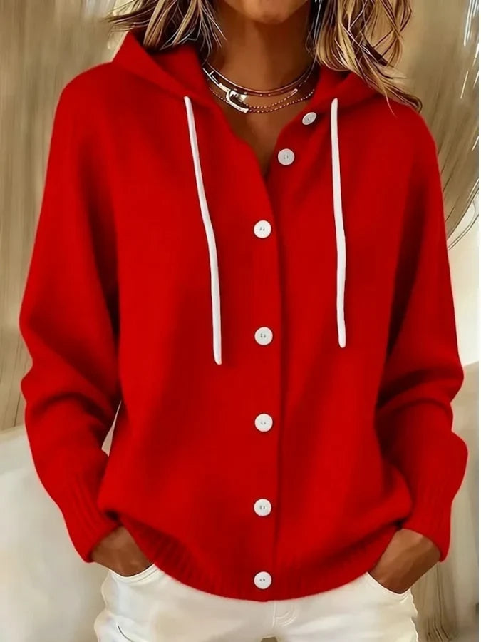 Women's Long Cardigan | Ribbed Knit, Oversized Hooded Design 4