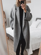 Women's Long Tailored Overcoat | Classic Design, Cotton Blend, Regular Fit 0