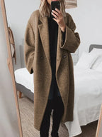Women's Long Tailored Overcoat | Classic Design, Cotton Blend, Regular Fit 3