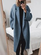 Women's Long Tailored Overcoat | Classic Design, Cotton Blend, Regular Fit 4