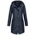 Women's Long Waterproof Coat | Hooded, Loose Fit, Waterproof Polyester 0