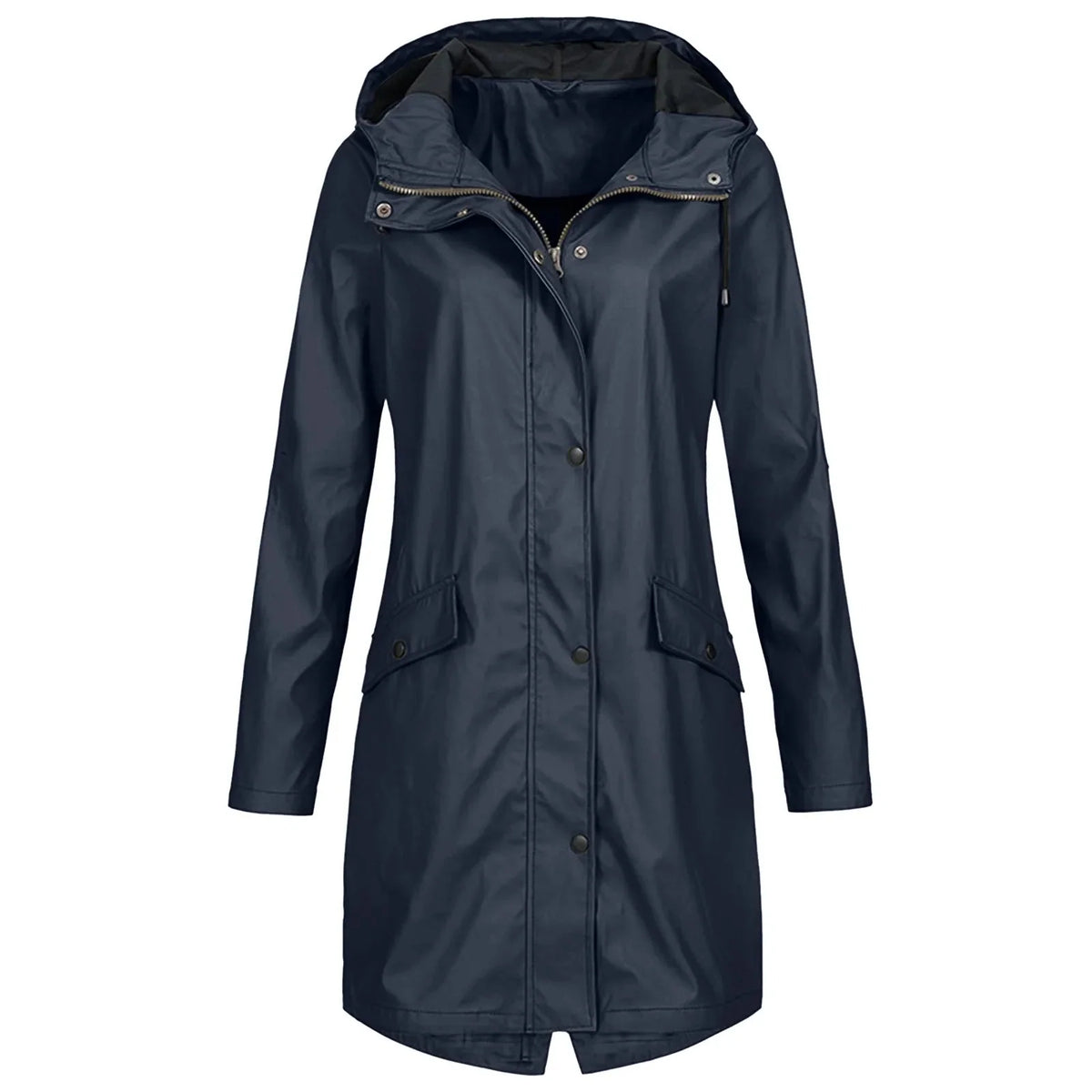 Women's Long Waterproof Coat | Hooded, Loose Fit, Waterproof Polyester 0