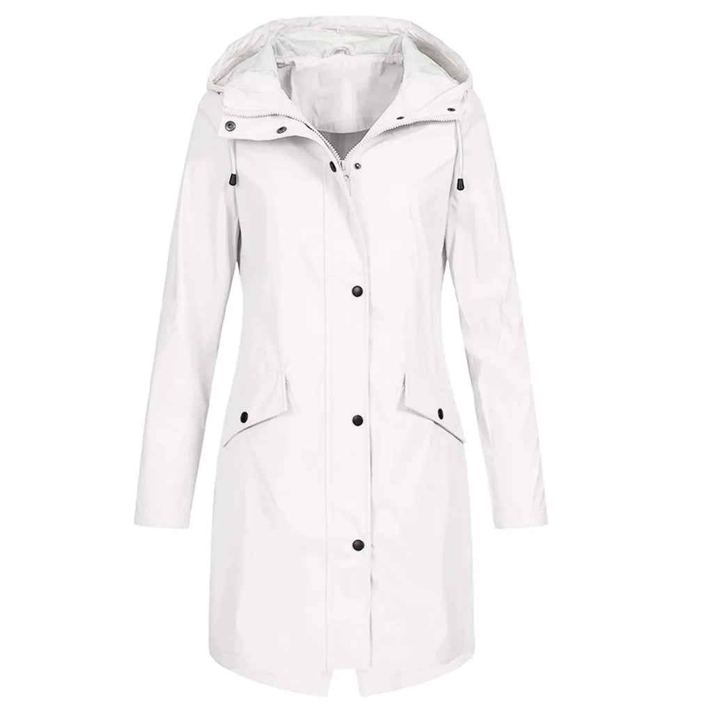Women's Long Waterproof Coat | Hooded, Loose Fit, Waterproof Polyester 1