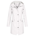 Women's Long Waterproof Coat | Hooded, Loose Fit, Waterproof Polyester 1