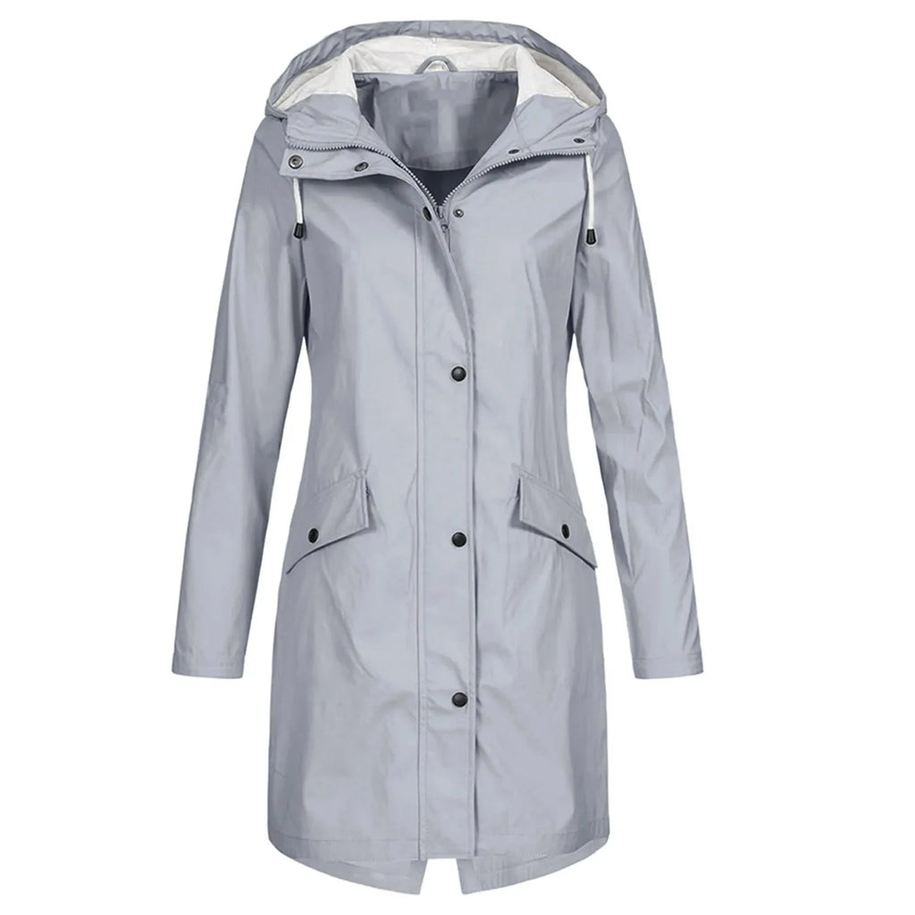Women's Long Waterproof Coat | Hooded, Loose Fit, Waterproof Polyester 2