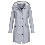 Women's Long Waterproof Coat | Hooded, Loose Fit, Waterproof Polyester 2