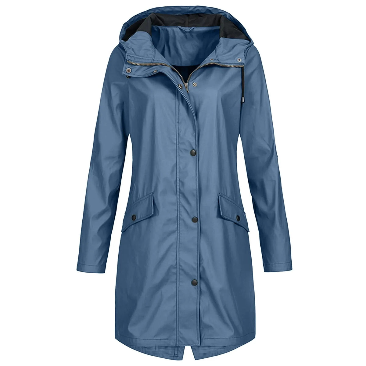 Women's Long Waterproof Coat | Hooded, Loose Fit, Waterproof Polyester 3