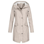Women's Long Waterproof Coat | Hooded, Loose Fit, Waterproof Polyester 4