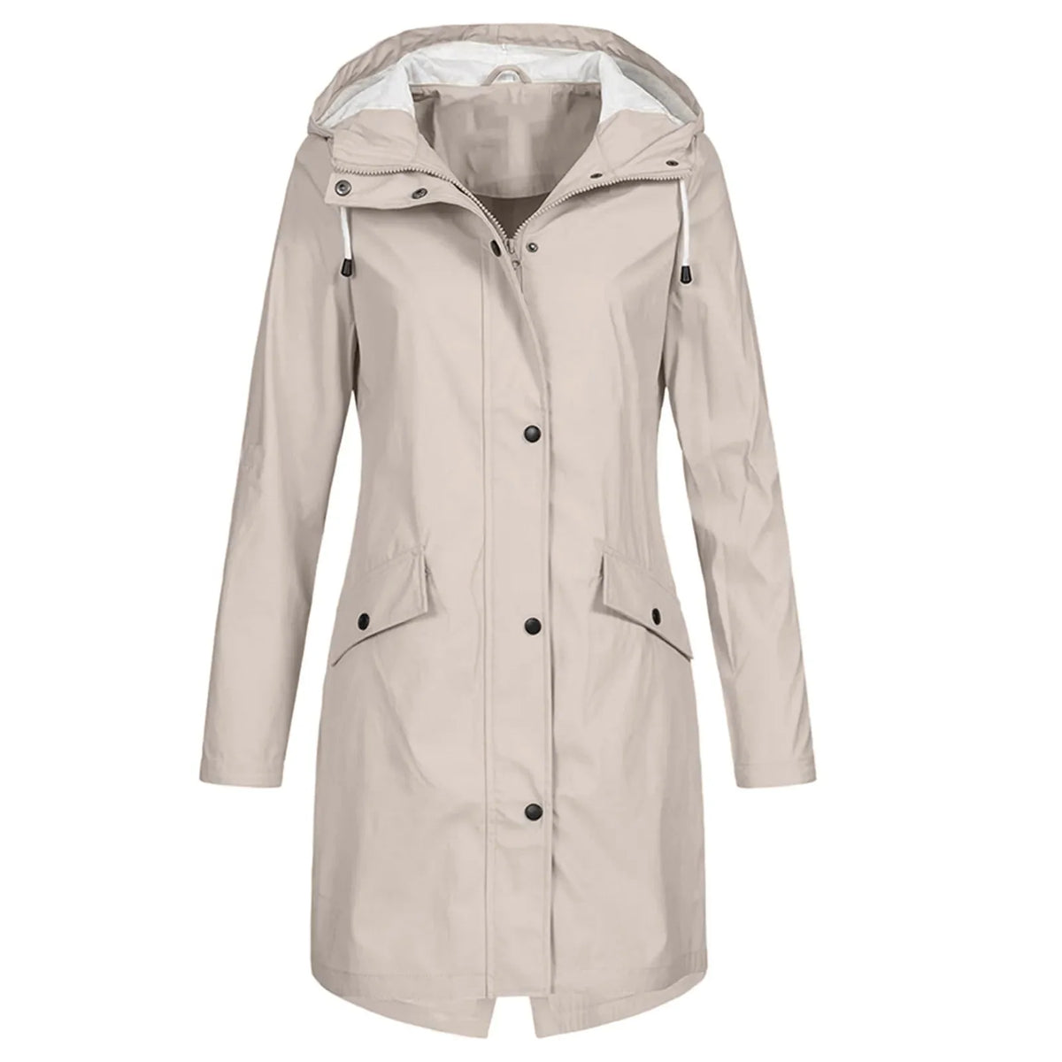 Women's Long Waterproof Coat | Hooded, Loose Fit, Waterproof Polyester 4