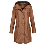 Women's Long Waterproof Coat | Hooded, Loose Fit, Waterproof Polyester 5