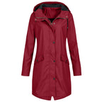 Women's Long Waterproof Coat | Hooded, Loose Fit, Waterproof Polyester 6