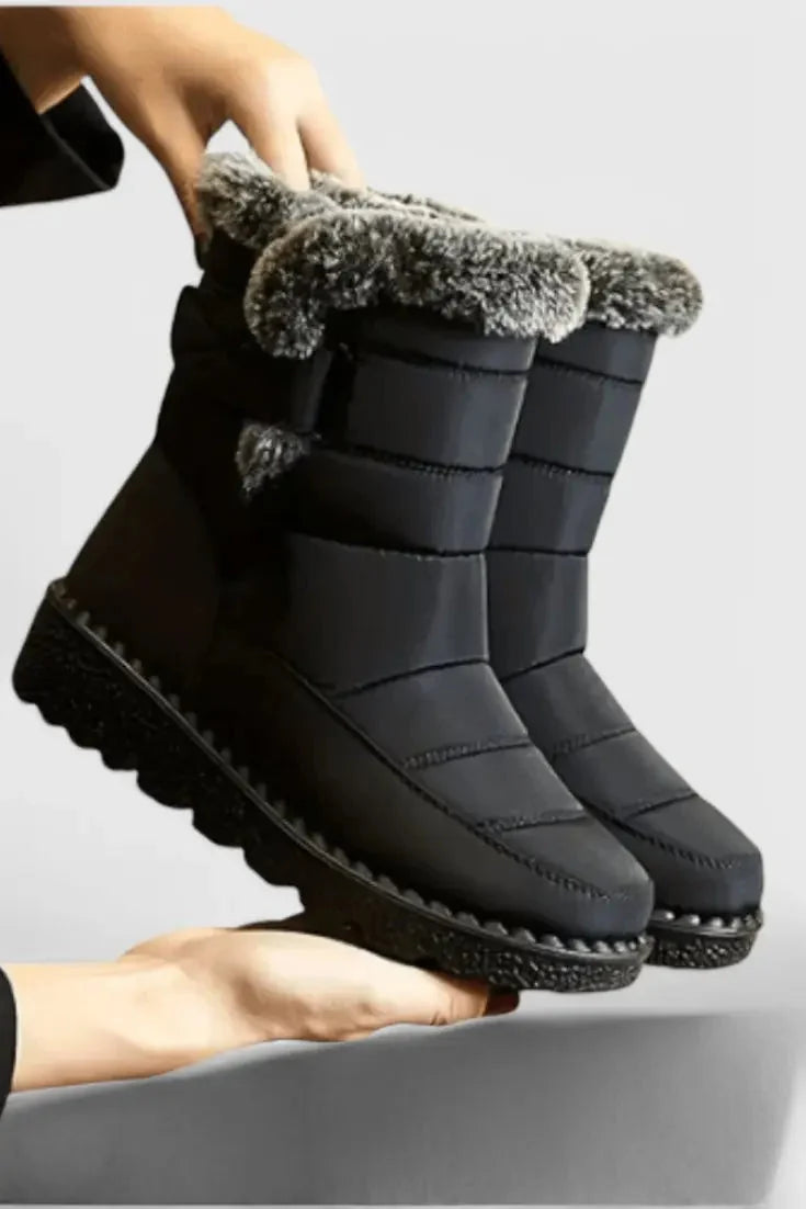 Women's Mid-Calf Waterproof Boots | Quilted Design, Faux Fur Lining, Slip-Resistant Sole 2